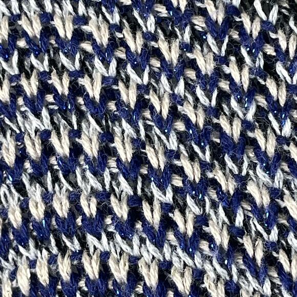 Westport 1962 XL Knit Cardigan Open Front Blue Black Oatmeal Tan Metallic - Picture 11 of 15